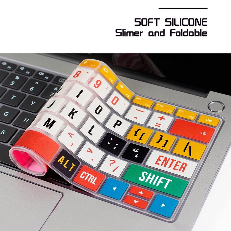 HRH Soft-Touch Ultra Thin Protective Skin Silicone Keyboard Cover for Huawei MateBook X Pro 13.9" Laptop(2018 Release) for MateBook 14" 2019 X PRO Protective Skin,Creative Big Font Rainbow - Image 4